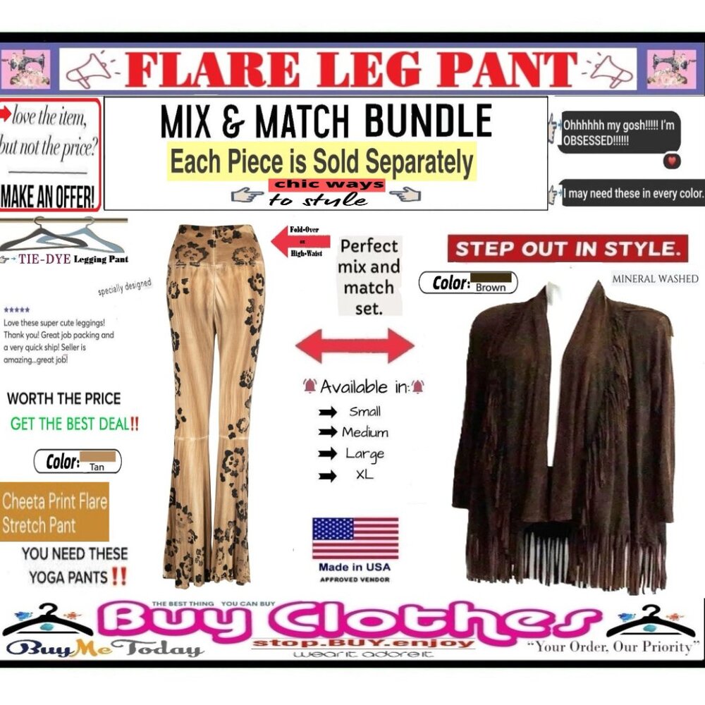 π BOTTOM Fold Graphic β DYE π LEGGING PANT Print FLARE LEG Cheetah πΈ BUY NOW - Picture 6 of 16
